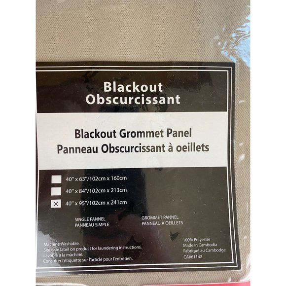 Pierre Single Blackout Grommet Panel Curtain Stone 40" x 95" - Picture 2 of 5
